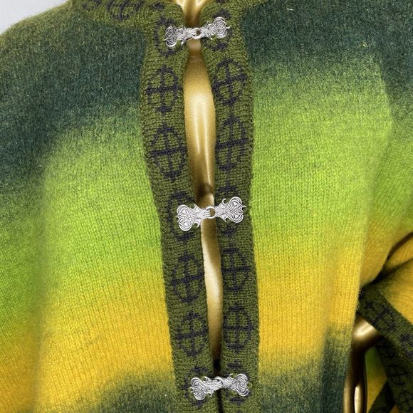 Lederlin Poncho Sweater Women One Size Green Cape Elfcore Fairycore Jumper - Picture 3 of 14